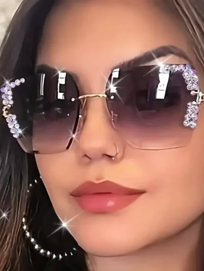 Fashionable Women'S Glasses with a Starry Design