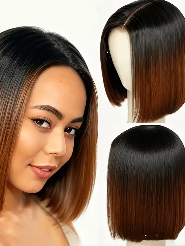 30.48cm New Fashion Women'S Middle Part Bobo Gradient Wig